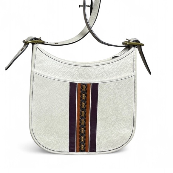 Coach Handbags - Coach Emery White Varsity Stripe Crossbody/ Shoulder Bag